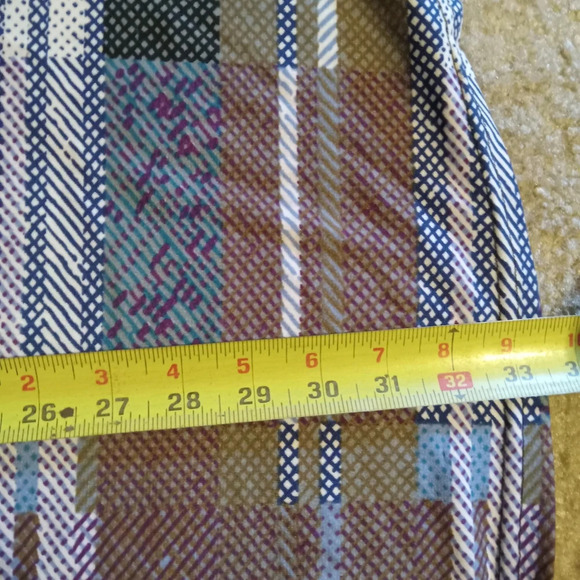 4/$15 Arianna by Howard's Plaid Tunic Dress Cap Sleeves Size S/M Pockets - Picture 7 of 7